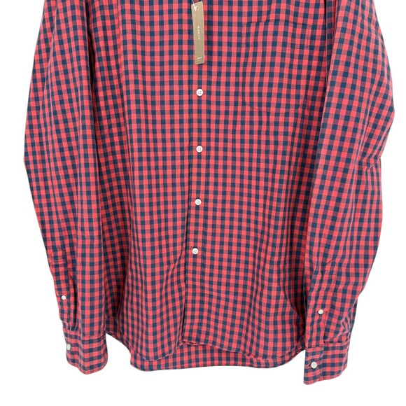 J. Crew Secret Wash Shirt Slim Fit Men’s XL Blue Red Plaid Button Down Stretch - Picture 6 of 14